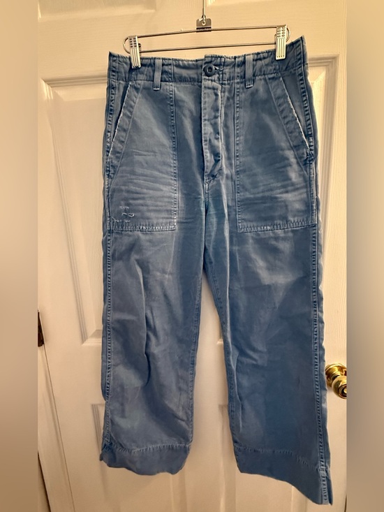 AMO Pants - AMO Wide Leg Light Blue Utility Pants